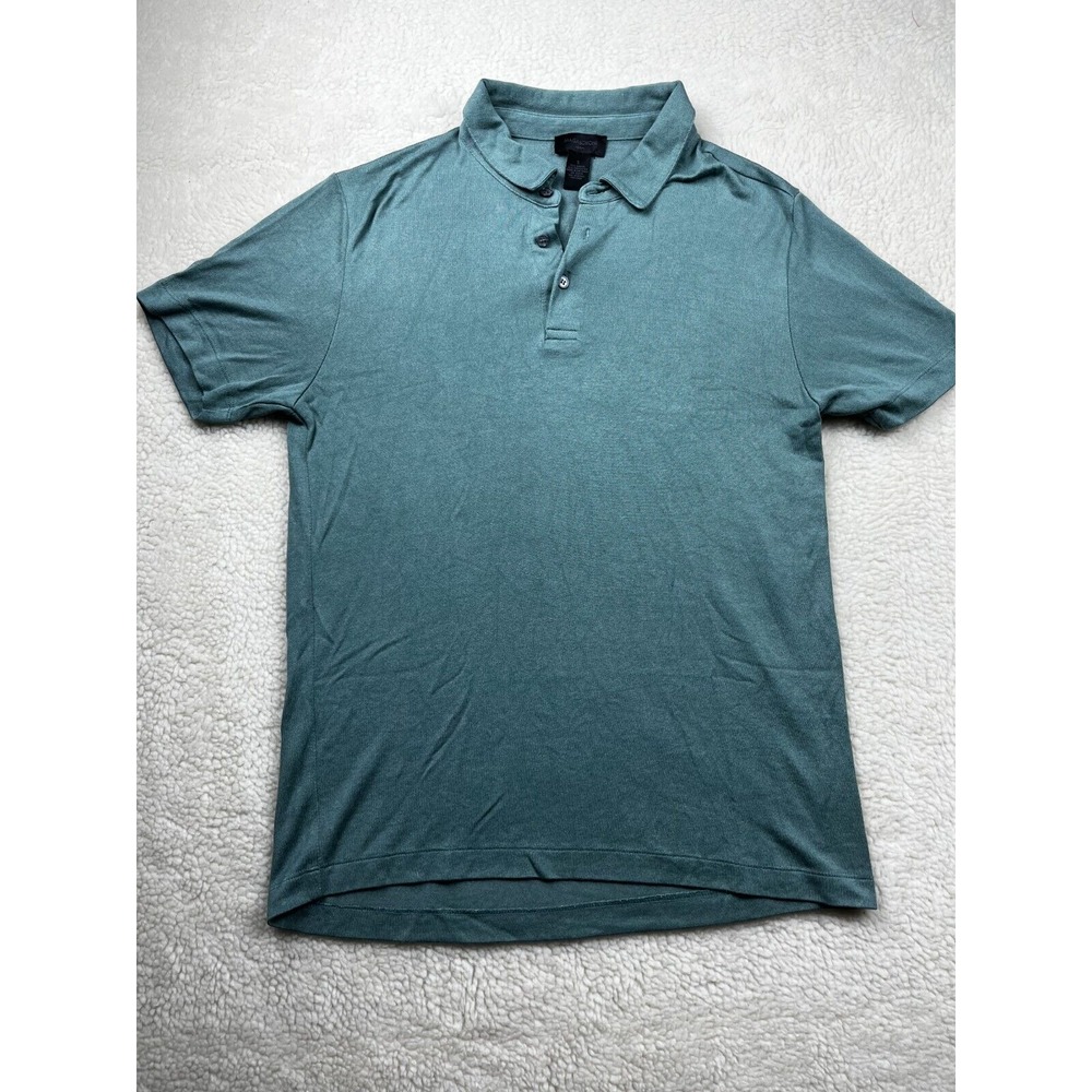 Magaschoni Polo‎ Shirt Mens Small Collared Short Sleeve  Polyester Blend Green